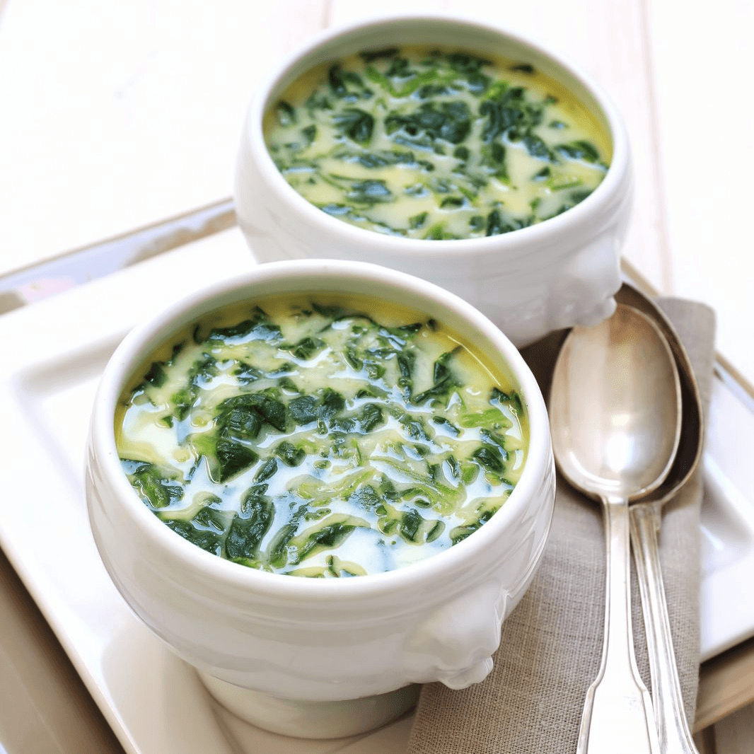 Creamed spinach garnish