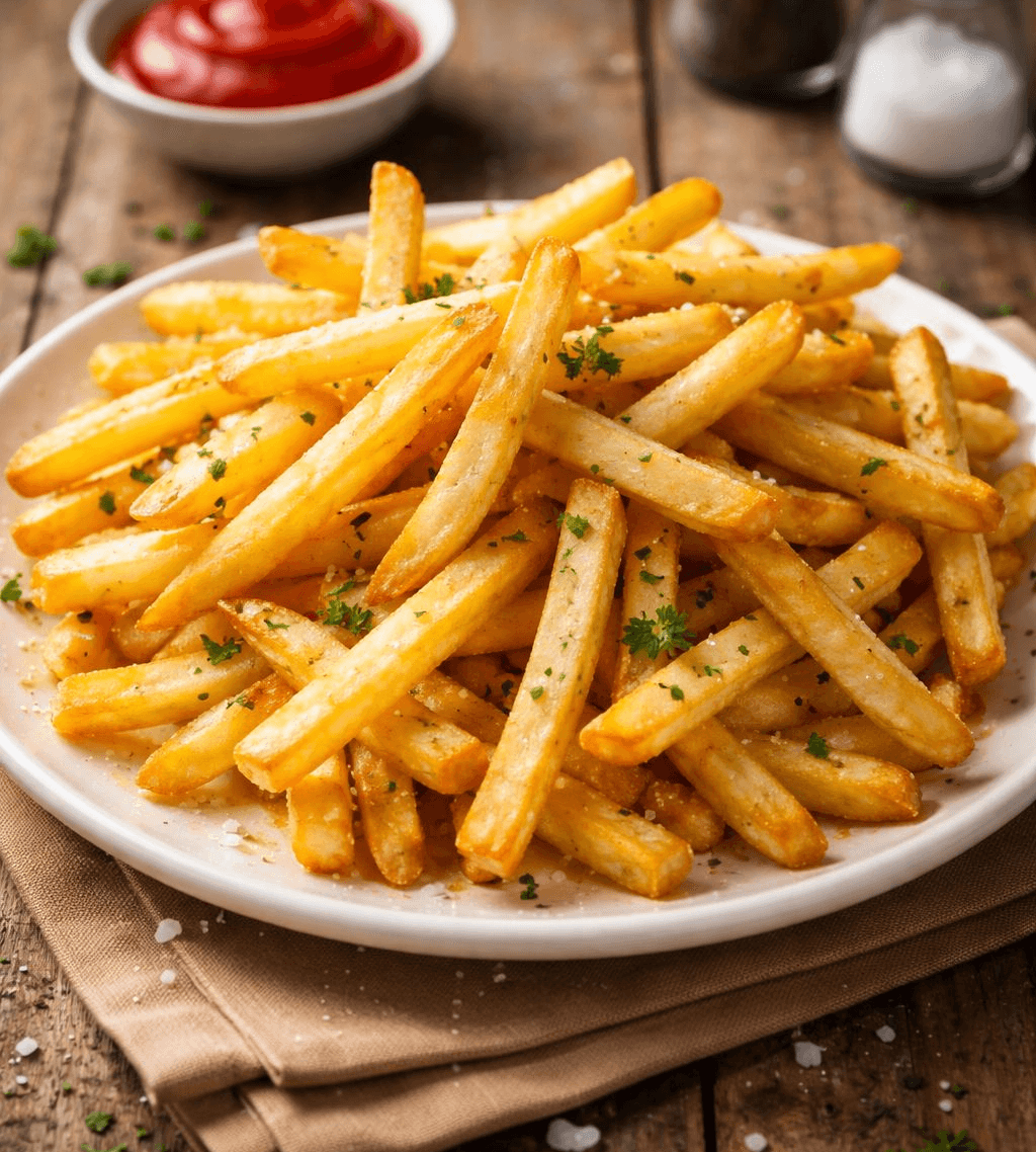 Mashed potatoes or French fries as a side dish