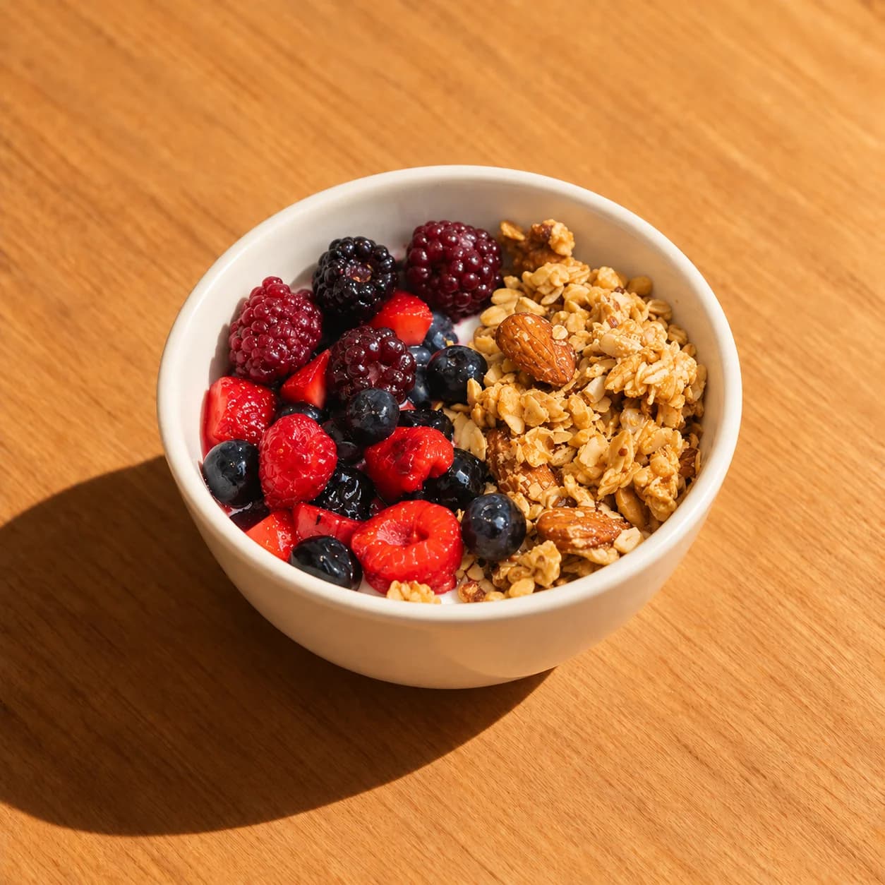Yogur Natural con Granola y Frutos Rojos