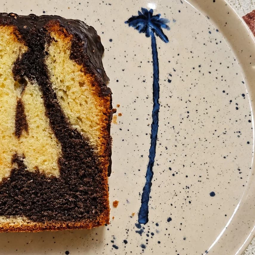 Budín marmolado con choco y maní