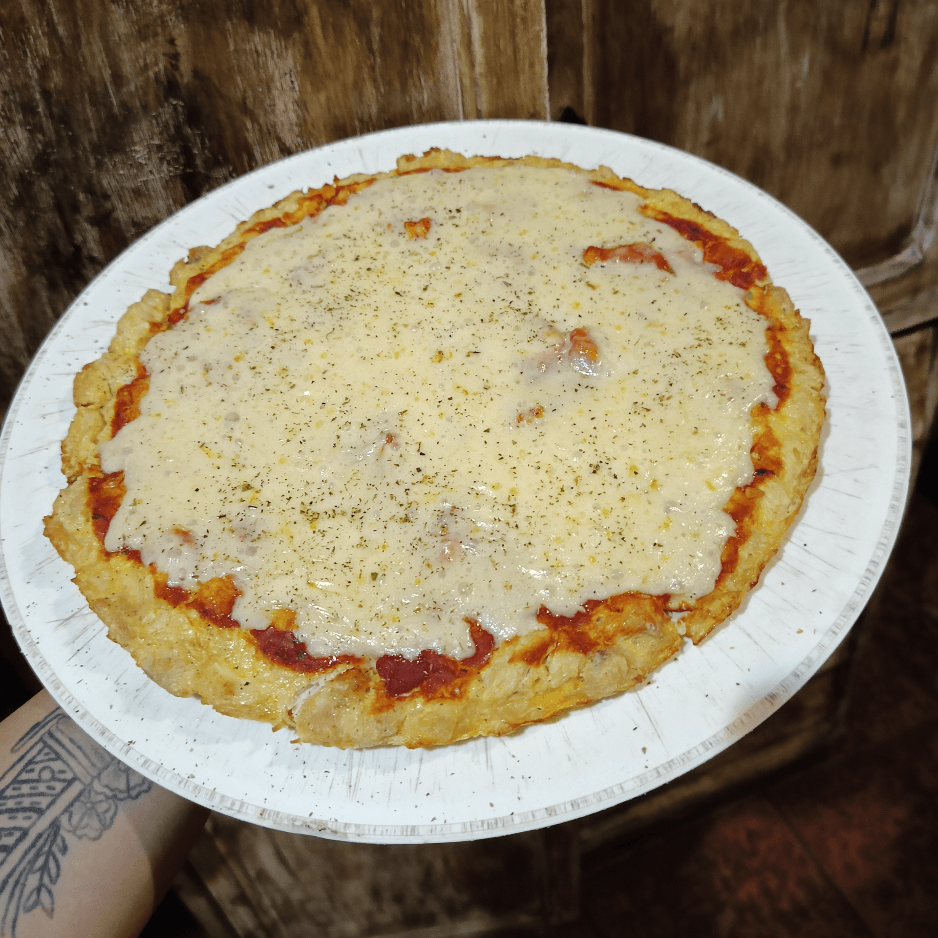 Pizza keto de Pollo