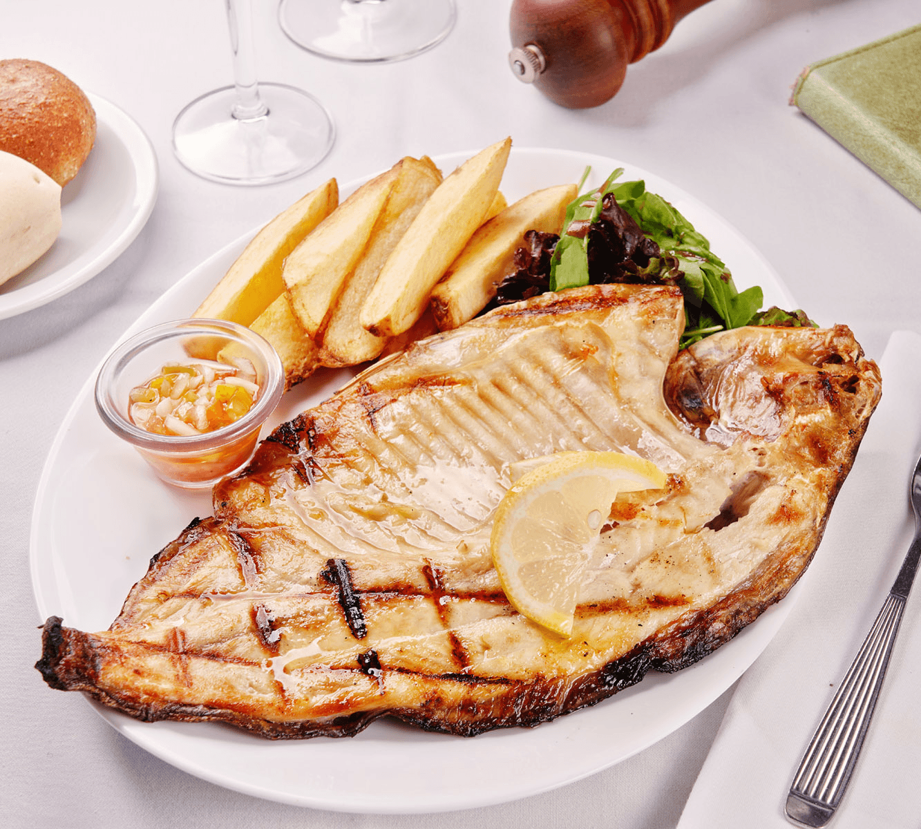 grilled pacu (river fish with rustic potatoes)